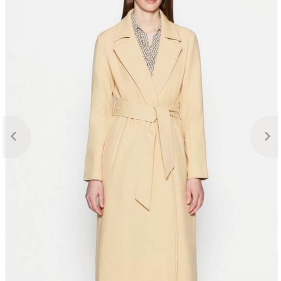 NWT EQUIPMENT Alyssandra Long Line Knit Trench Coat Biscuit Size M - Picture 3 of 8